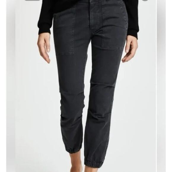 Nili Lotan Pants - Nili Lotan Cropped French Military Pants Zip Jogger Ankle Carbon 8